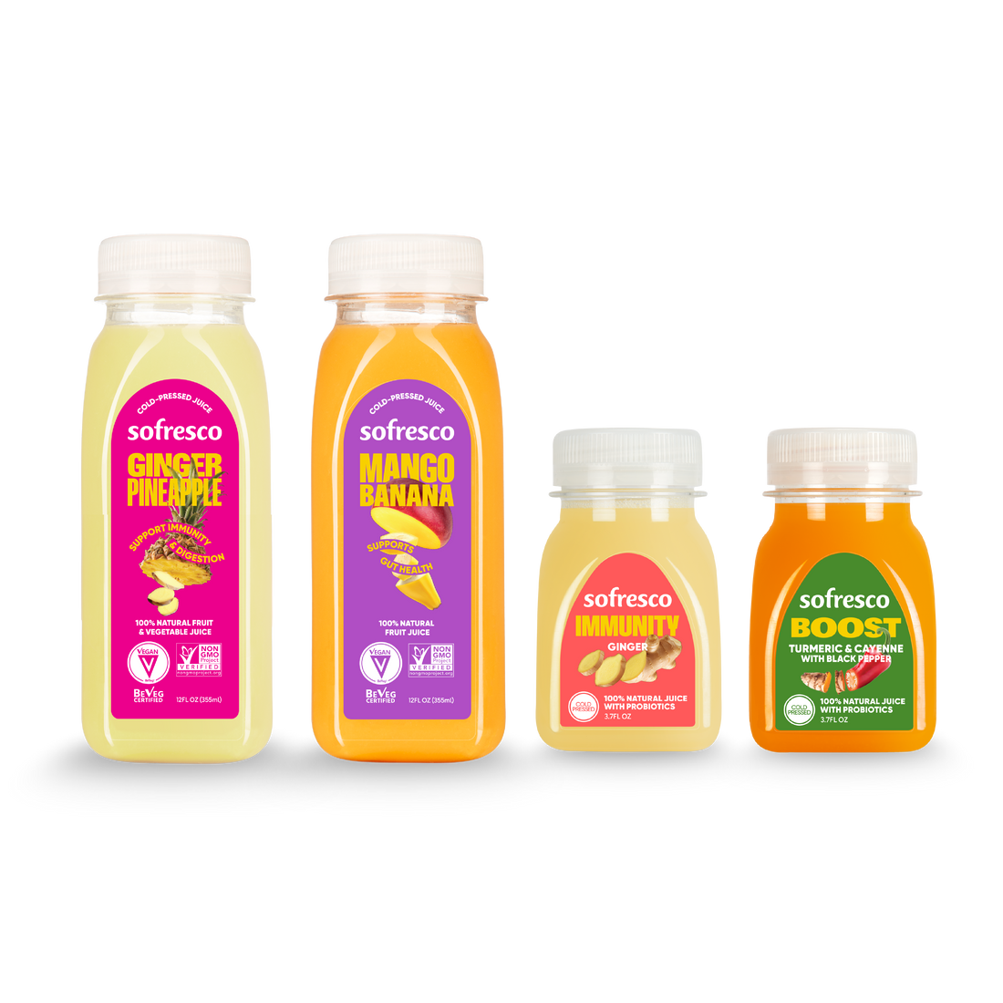Combo Variety Pack - Ginger Pineapple, Mango Banana, Immunity, & Boost