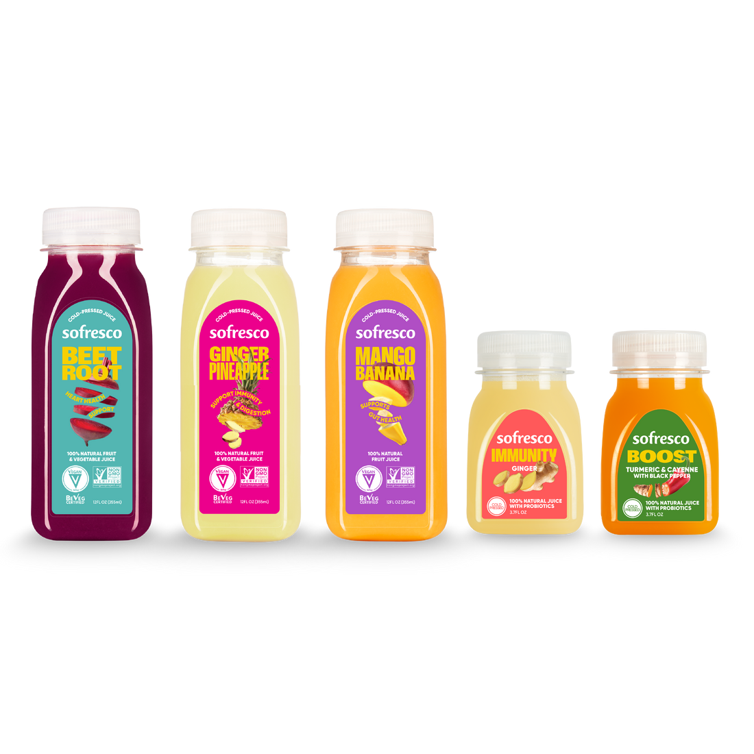 Combo Variety Pack - Ginger Pineapple, Mango Banana, Beetroot, Immunity, & Boost