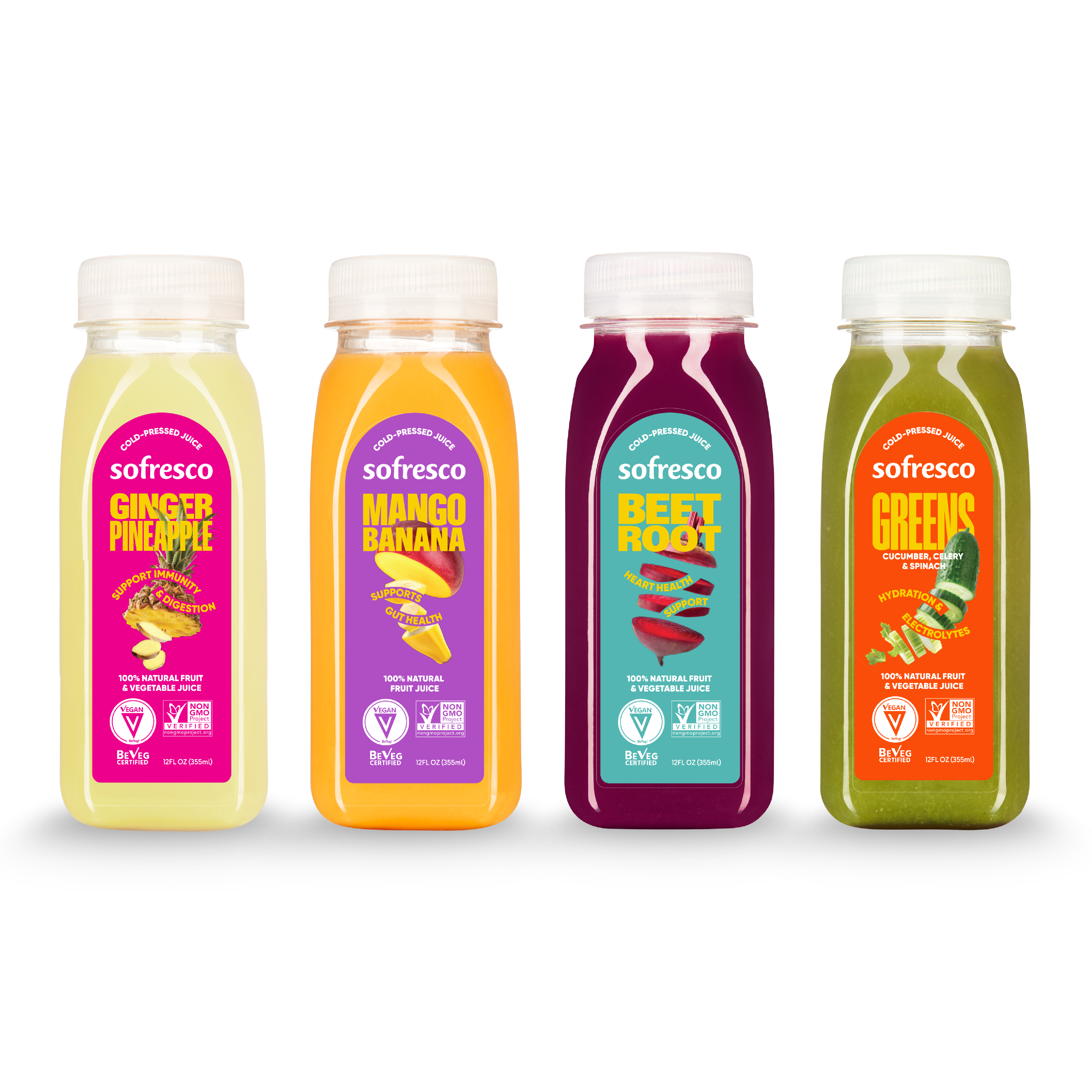 Juice Variety Pack - Ginger Pineapple, Mango Banana, Beetroot