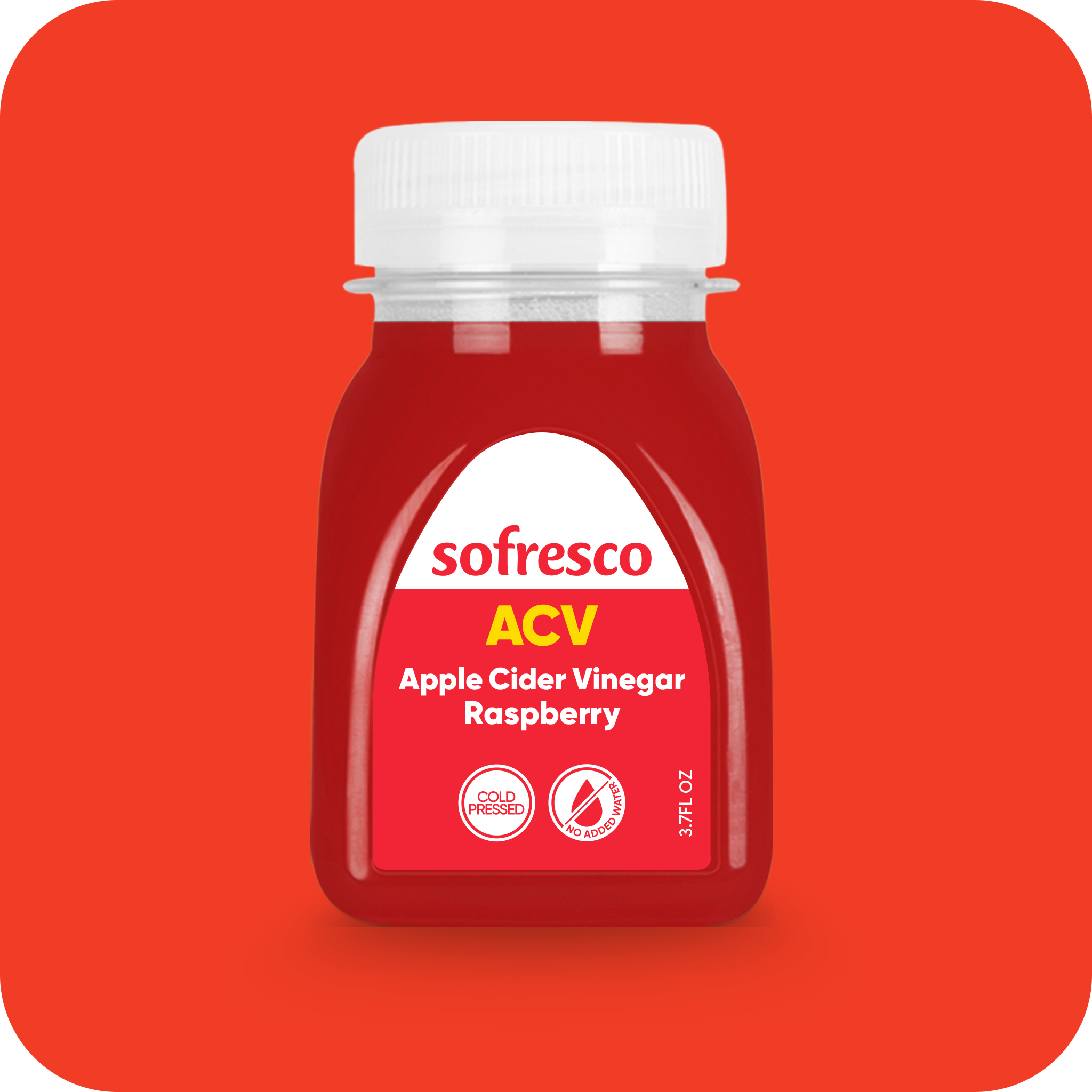 Apple Cider Vinegar Raspberry Shot 3.7oz | Cold-Pressed Juice