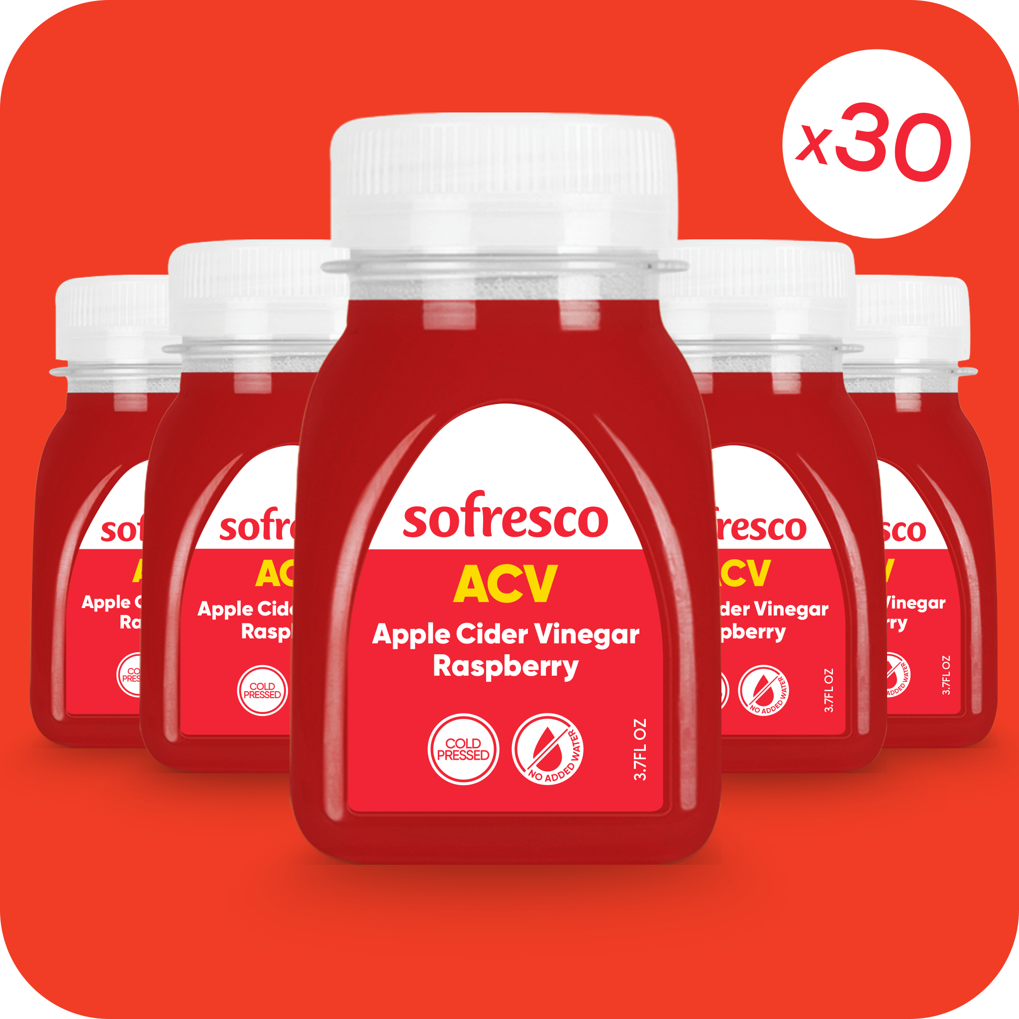 Apple Cider Vinegar Raspberry Shot 3.7oz | Cold-Pressed Juice