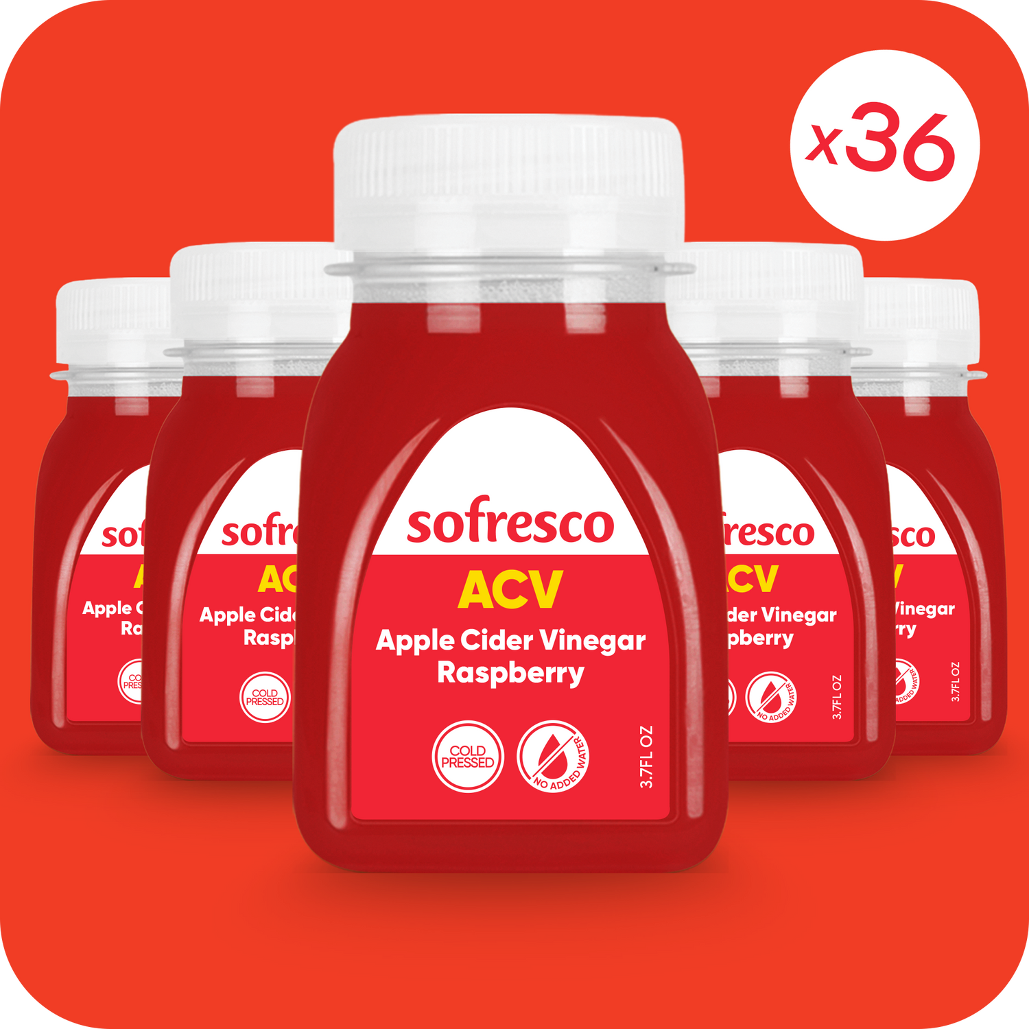 Apple Cider Vinegar Raspberry Shot 3.7oz | Cold-Pressed Juice