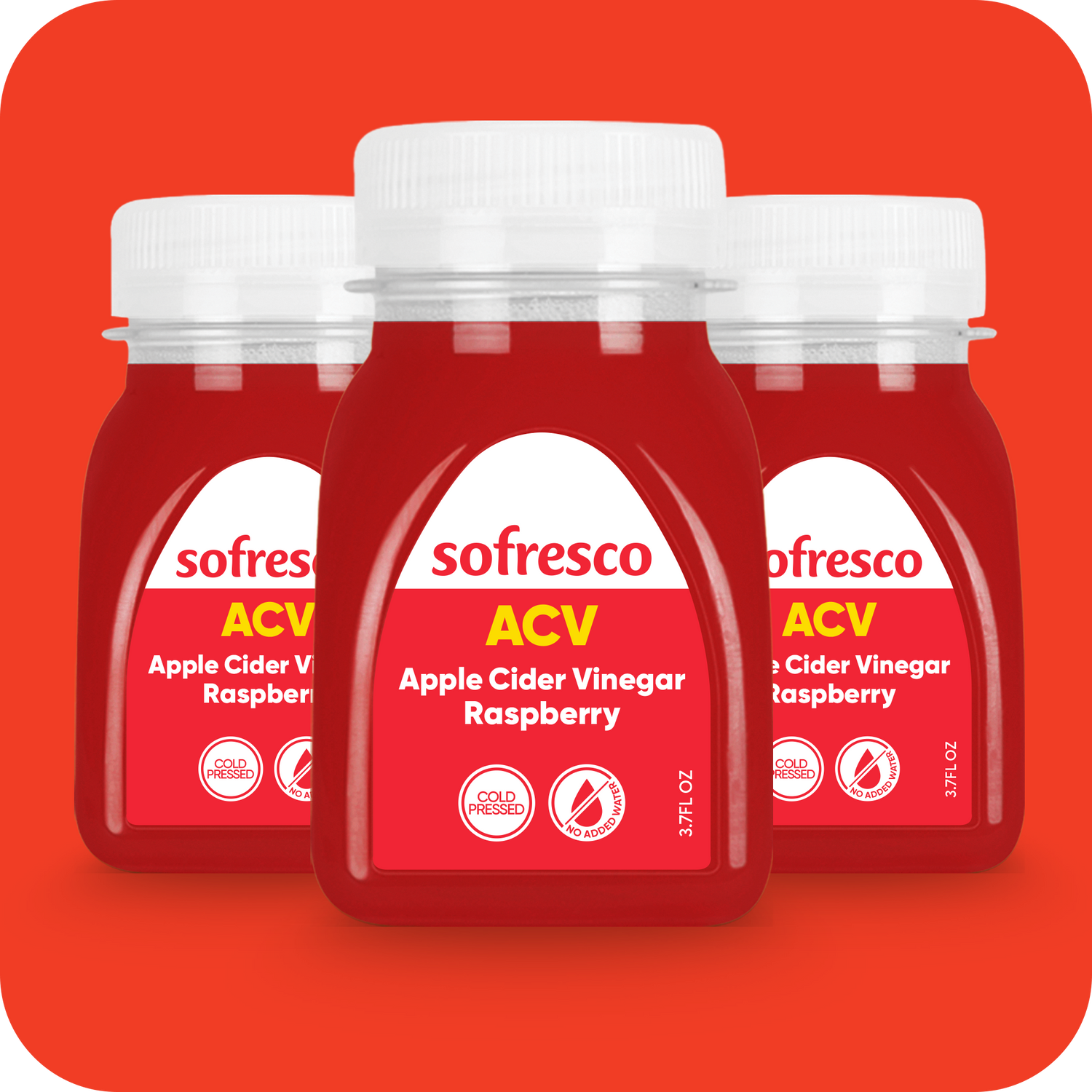 Apple Cider Vinegar Raspberry Shot 3.7oz | Cold-Pressed Juice