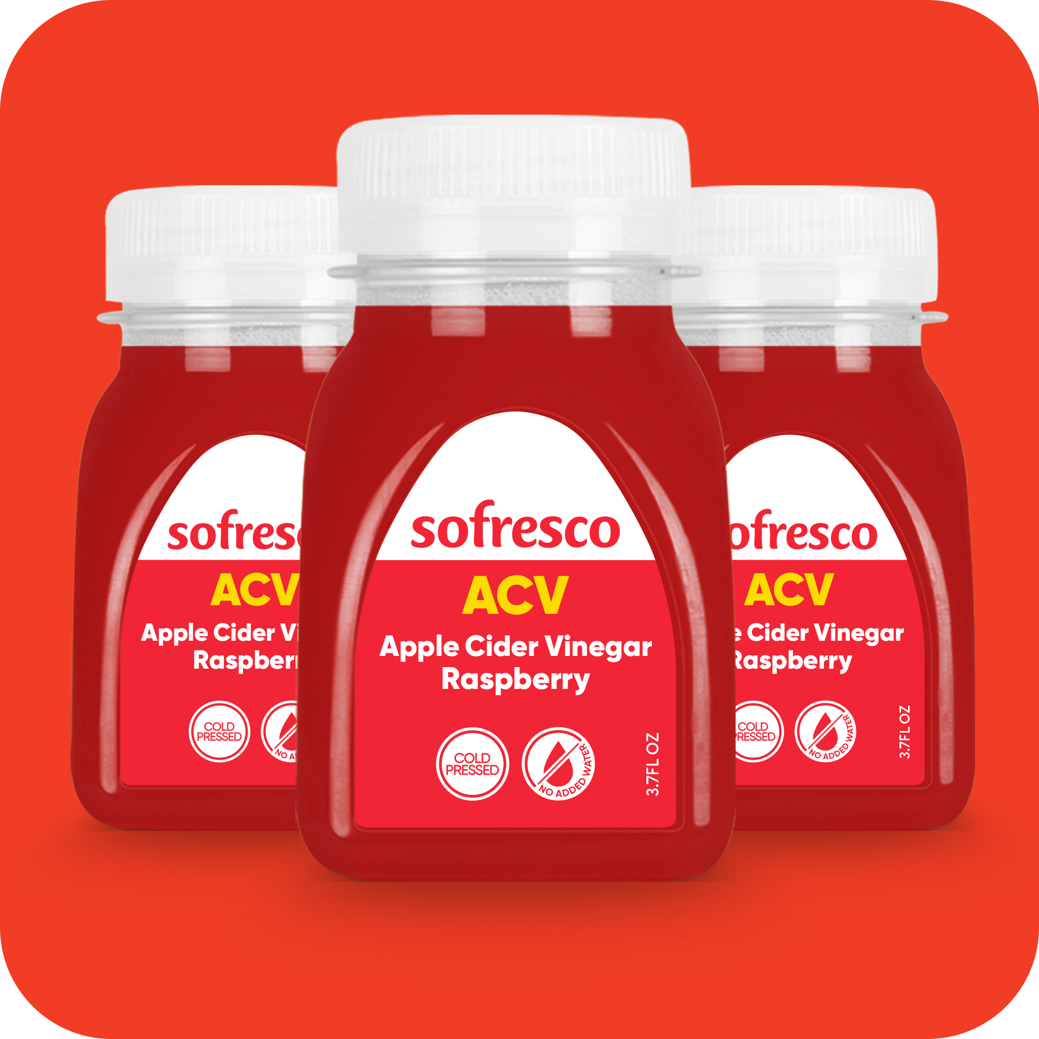 Apple Cider Vinegar Raspberry Shot 3.7oz | Cold-Pressed Juice