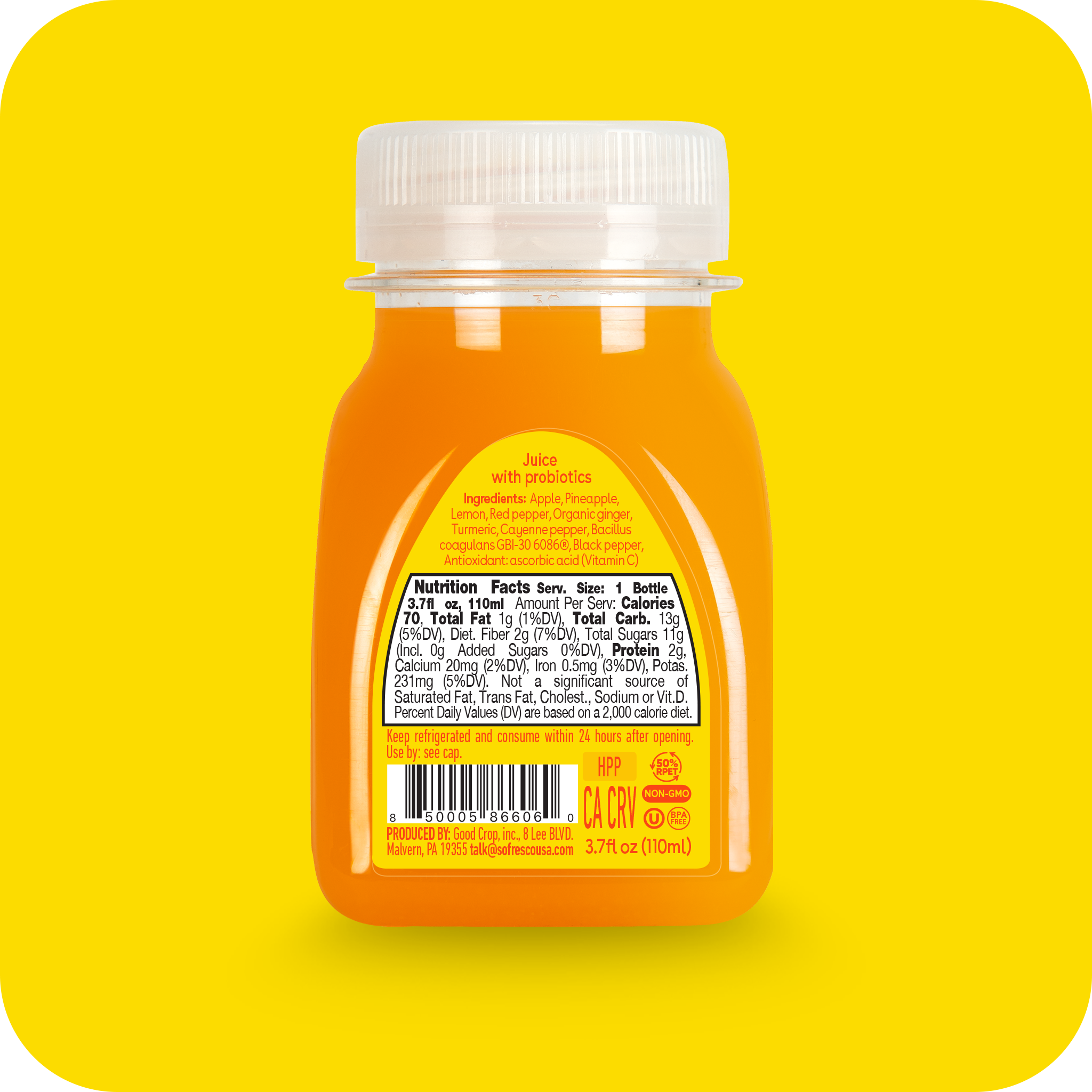 Boost Shot Turmeric Cayenne 3.7oz | Cold-Pressed Juice
