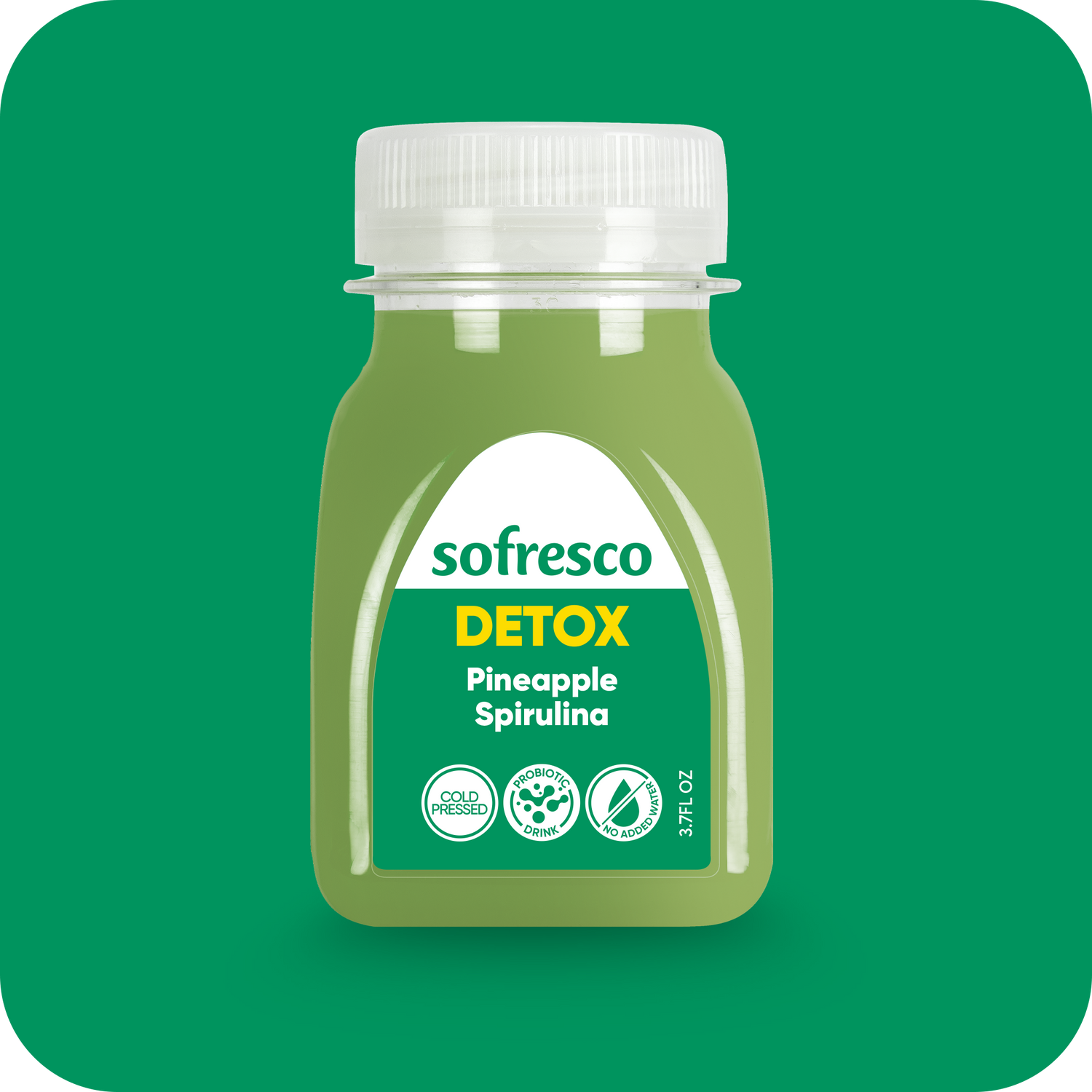 Detox Shot Pineapple Spirulina 3.7 oz  | Cold-Pressed Juice