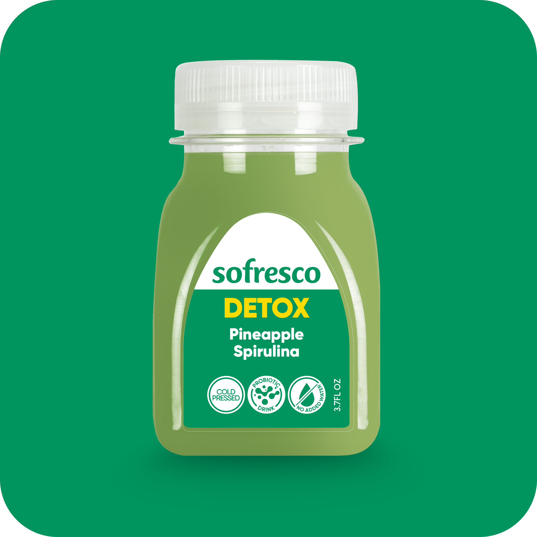 Detox Shot Pineapple Spirulina 3.7 oz | Cold-Pressed Juice