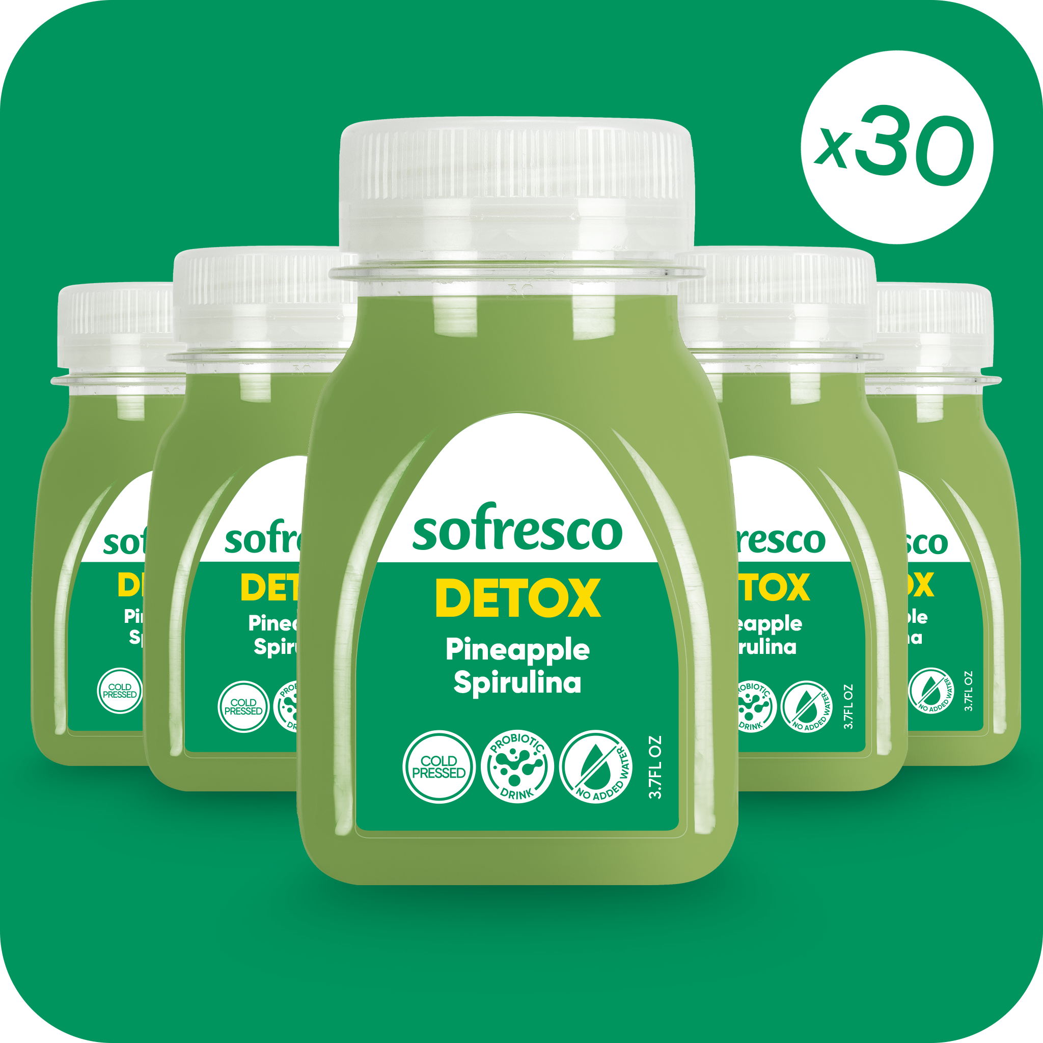 Detox Shot Pineapple Spirulina 3.7 oz | Cold-Pressed Juice
