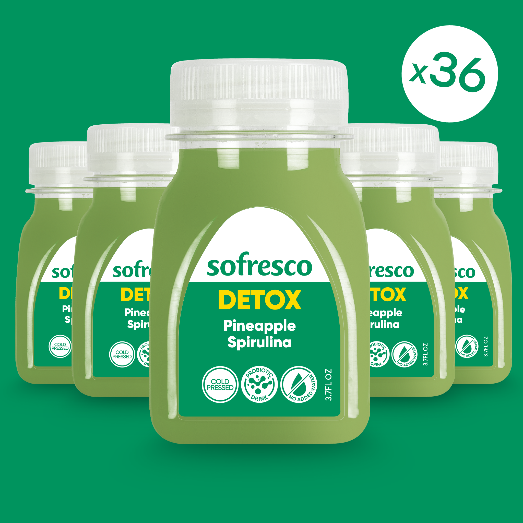 Detox Shot Pineapple Spirulina 3.7 oz | Cold-Pressed Juice