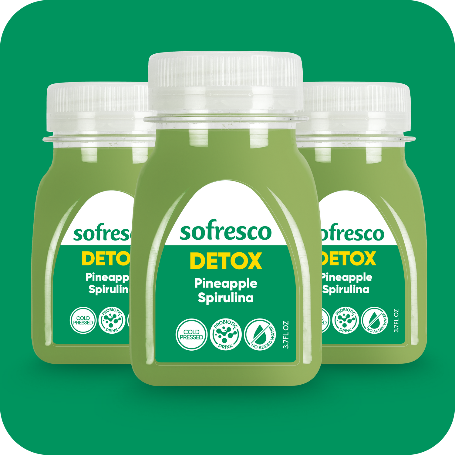Detox Shot Pineapple Spirulina 3.7 oz  | Cold-Pressed Juice