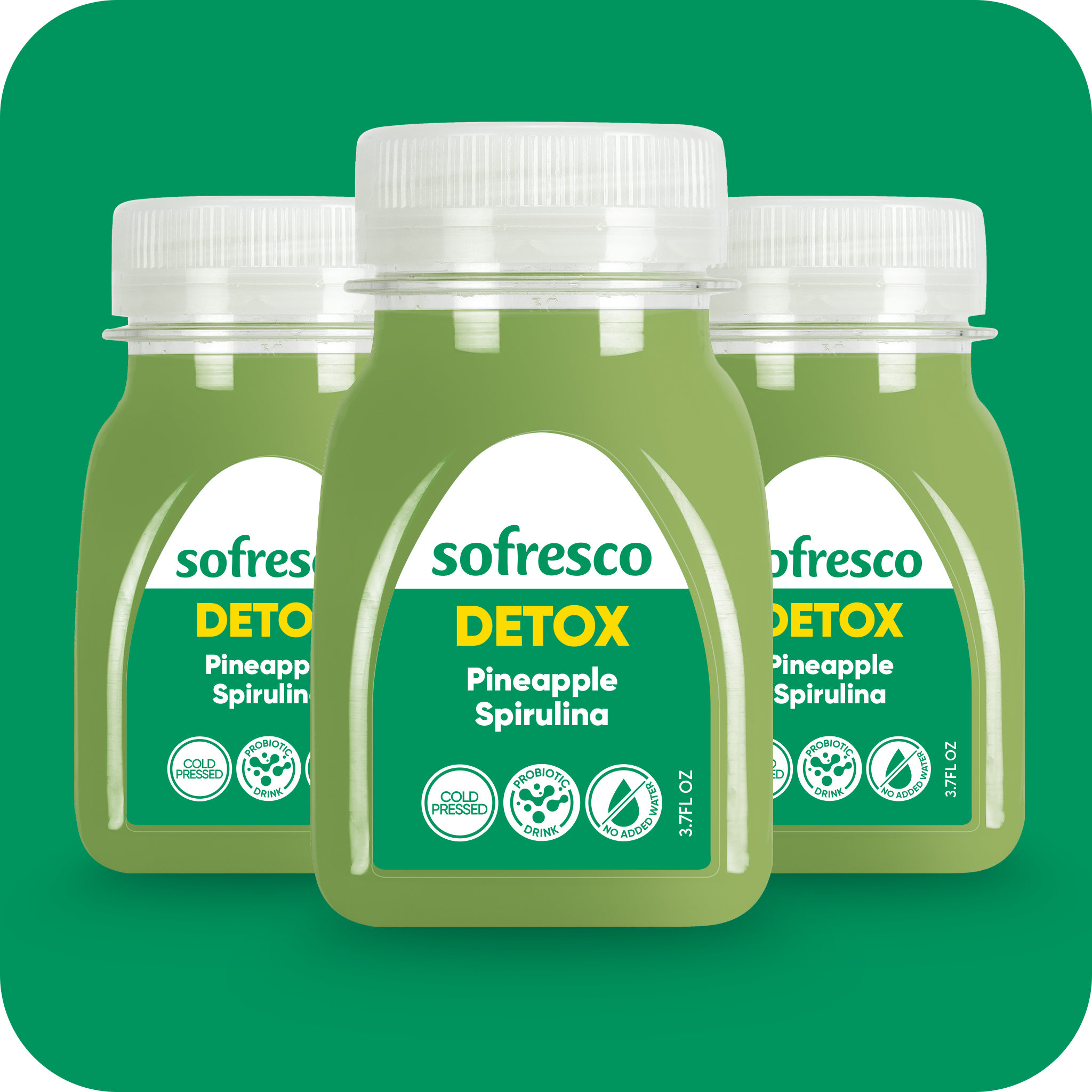 Detox Shot Pineapple Spirulina 3.7 oz | Cold-Pressed Juice