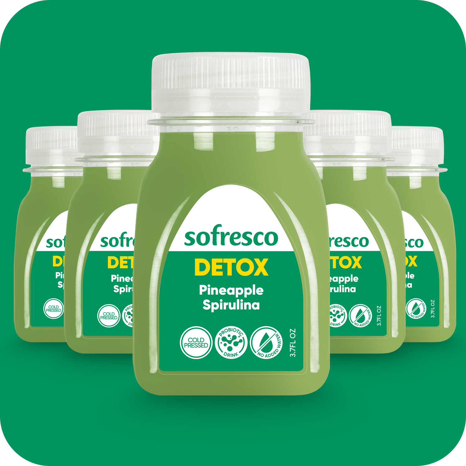 Detox Shot Pineapple Spirulina 3.7 oz  | Cold-Pressed Juice