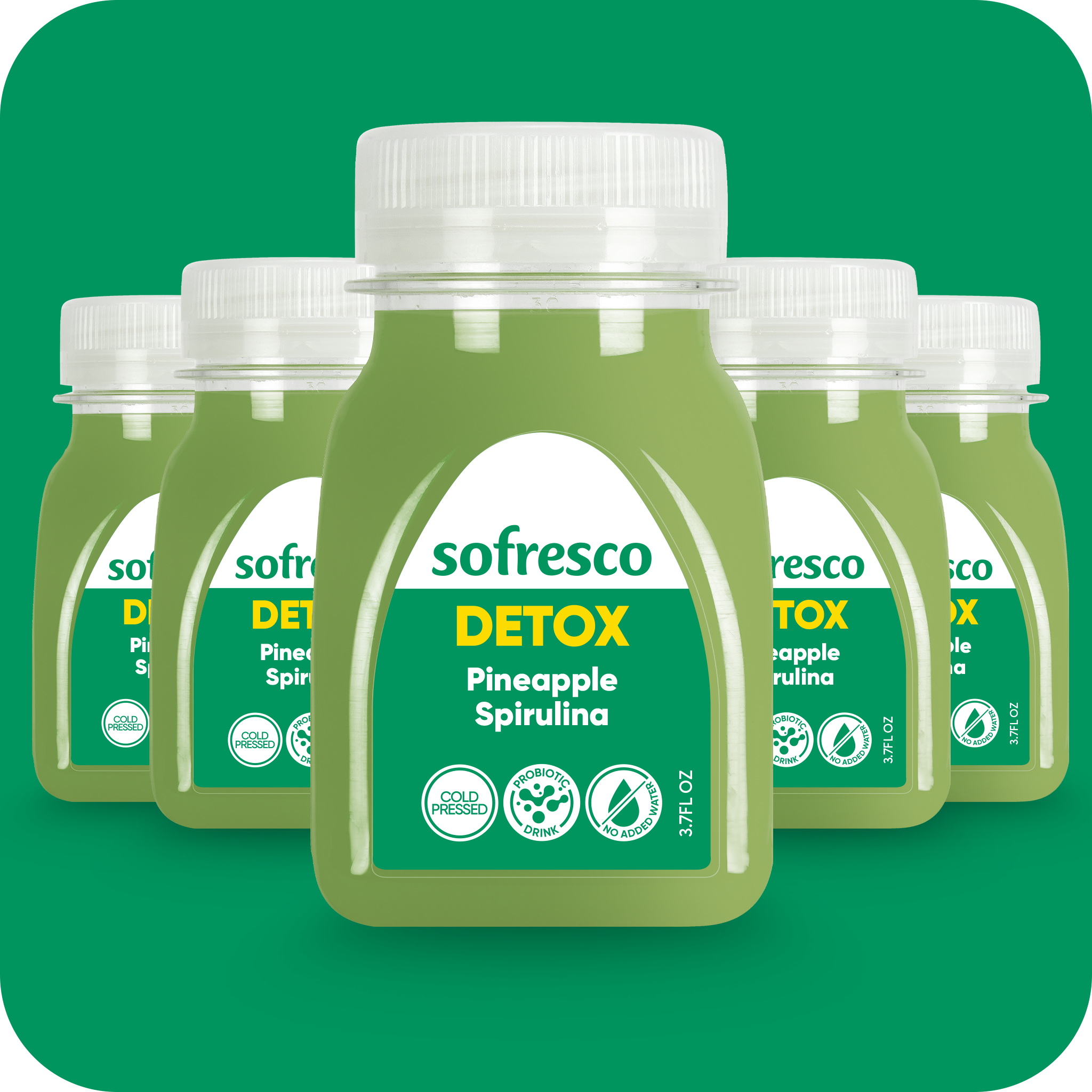 Detox Shot Pineapple Spirulina 3.7 oz | Cold-Pressed Juice