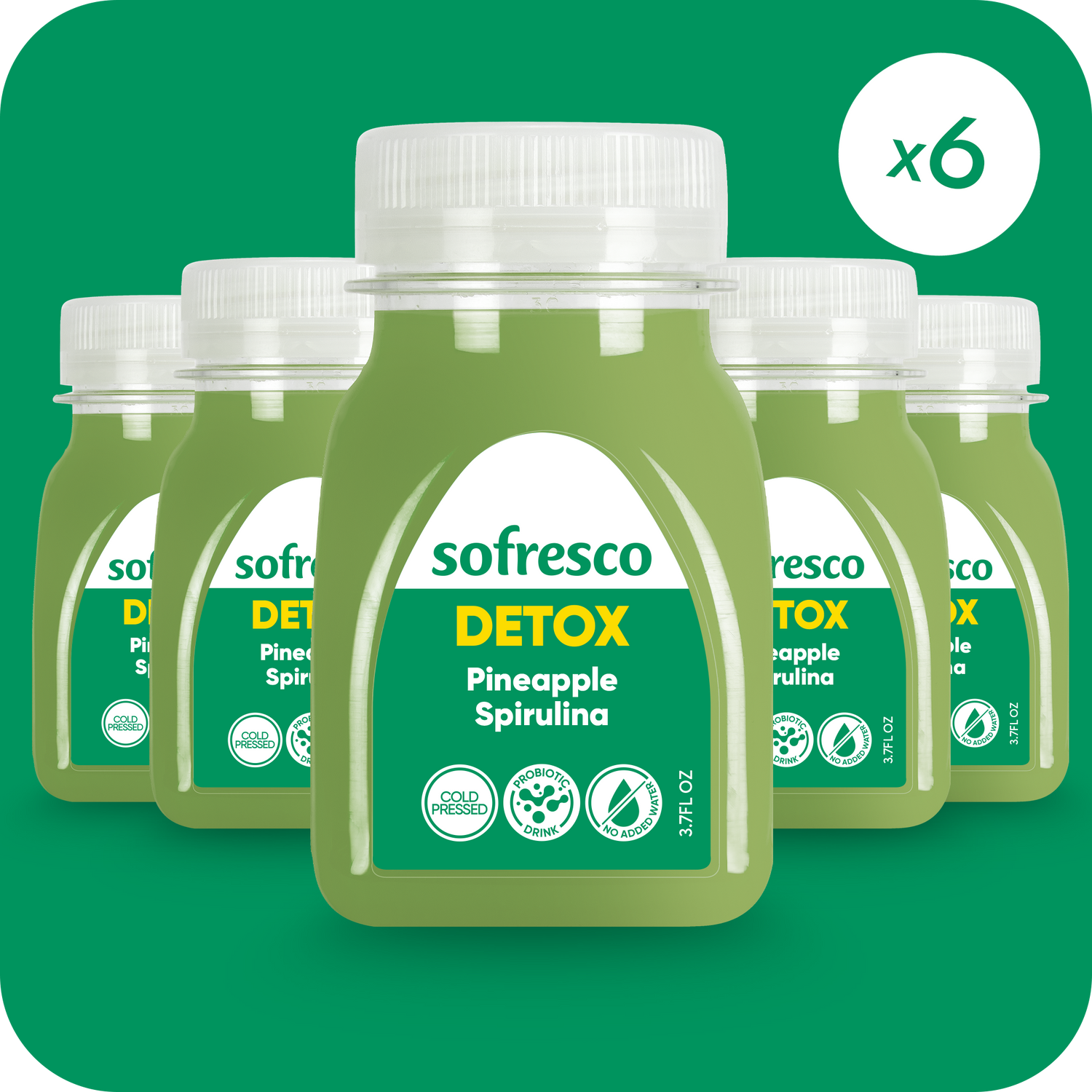 Detox Shot Pineapple Spirulina 3.7 oz  | Cold-Pressed Juice