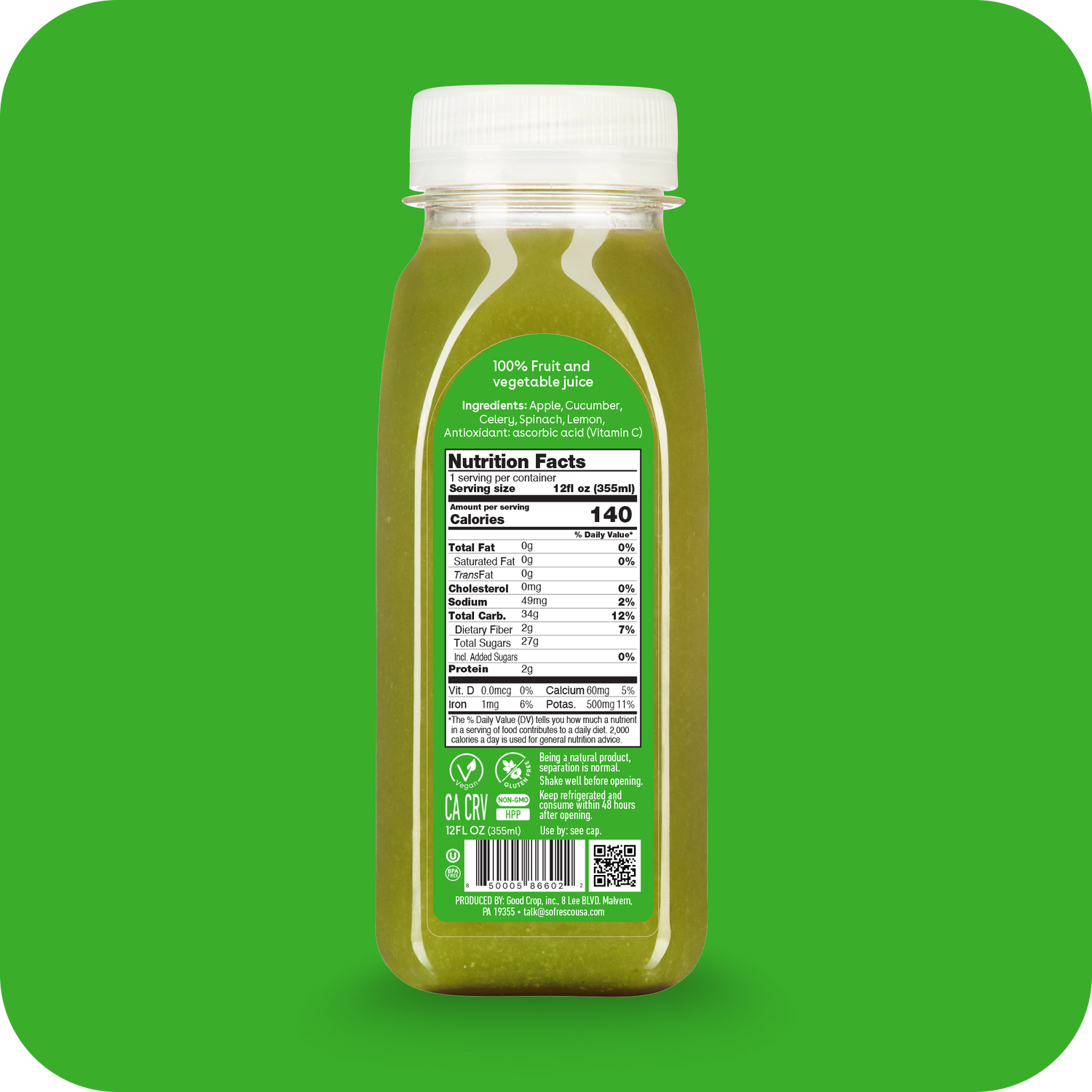 Cucumber Celery  12oz | Cold-Pressed Juice