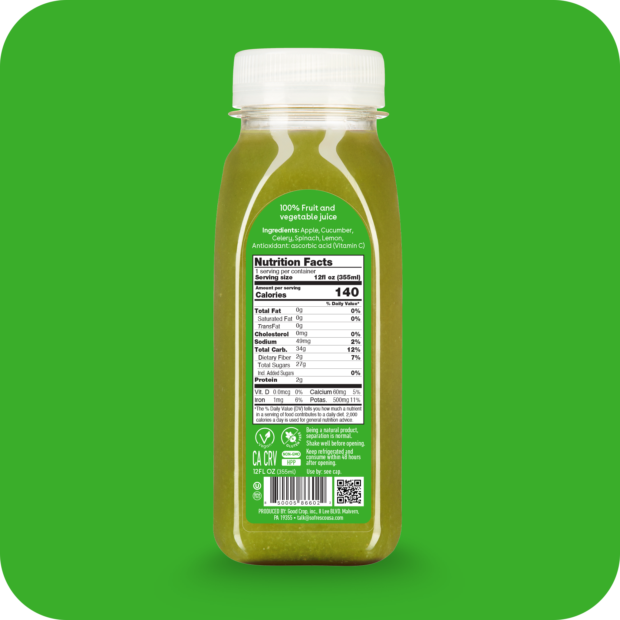 Cucumber Celery 12oz | Cold-Pressed Juice