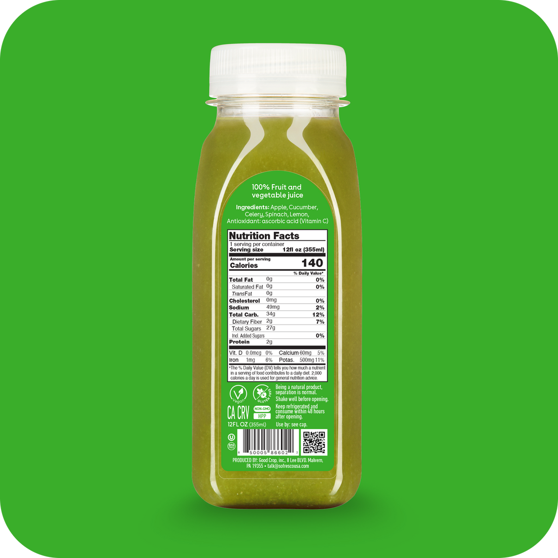 Cucumber Celery  12oz | Cold-Pressed Juice
