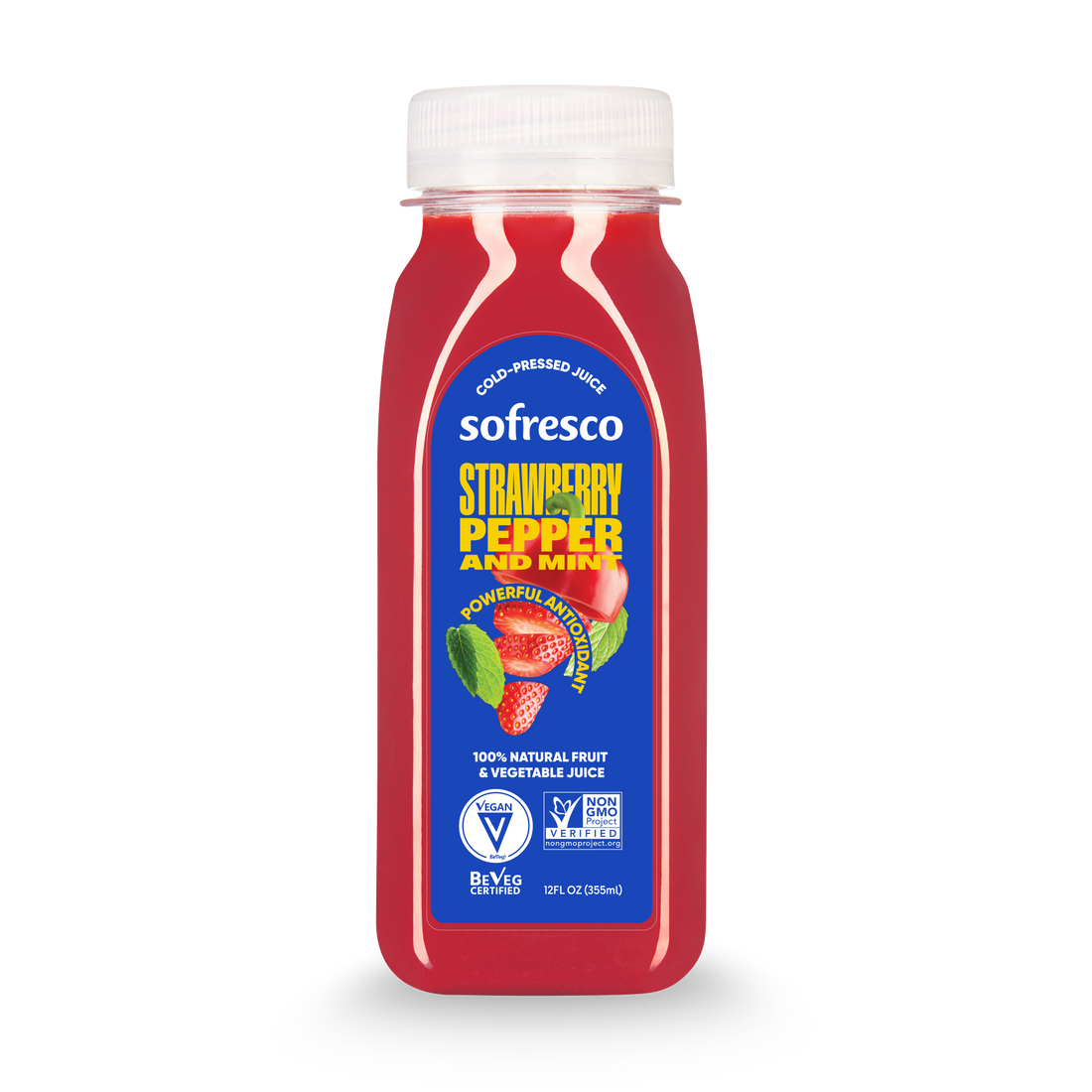 Strawberry Pepper &amp; Mint 12oz  | Cold-Pressed Juice